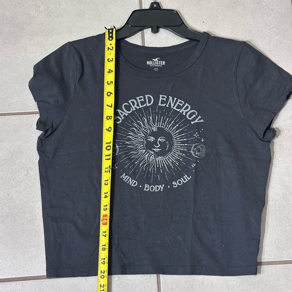Hollister Women Gray Basic Crop Top Shirt size L - Picture 5 of 6